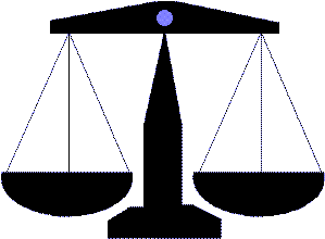 Cartoon of scales of justice