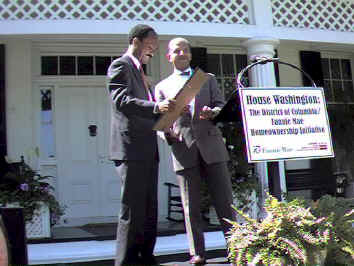 Franklin Raines, Tony Williams, at Douglass House, April 27, 1999