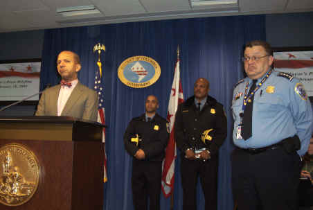 Mayor Williams, Chief Ramsey present Ballou plan, February 18, 2004