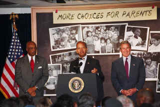 Secretary Paige, Mayor Williams, President Bush, KEY Academy, July 1, 2003